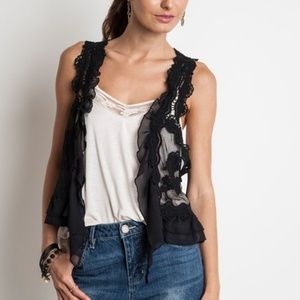 Lace Chiffon vest